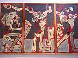 Ecuador Quito Guayasamin 2-10 Museo Guayasamin Los Torturados From Oswaldo Guayasamns Edad de la ira (Age of Wrath) series, Los Torturados (1976-77, The Tortured) is a set of three canvases with a total size of 200xm x 300cm.